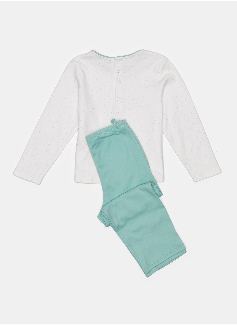 OBAIBI White Pyjama Set for Girls  - Image 2