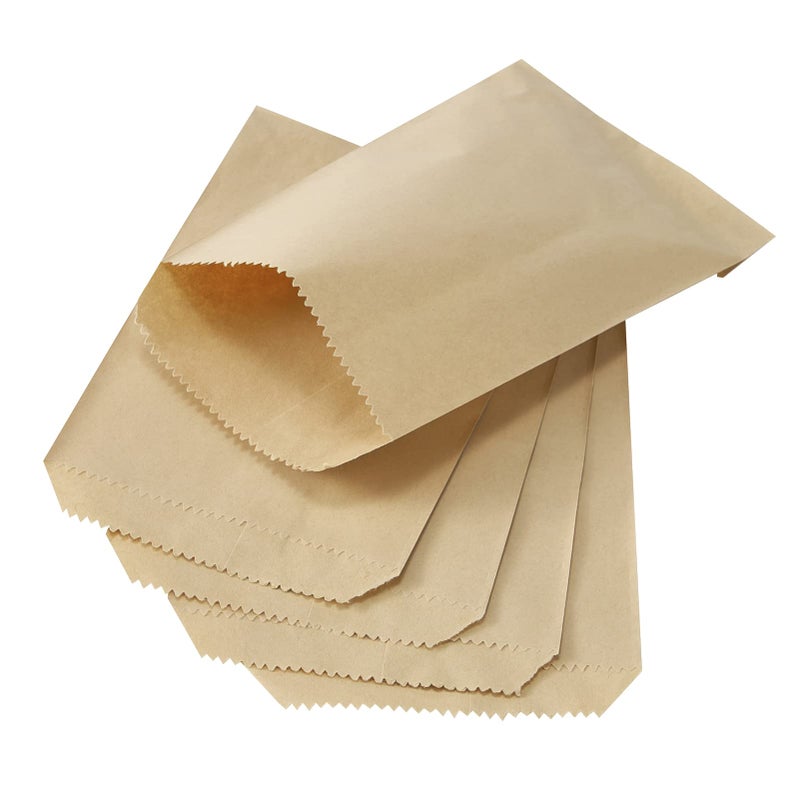 Tendwarm 100 Pcs 3x5 Inches Mini Size Small Brown Kraft Paper Treat Bags Flat Favor Gift Bag for Party Wedding - Image 1