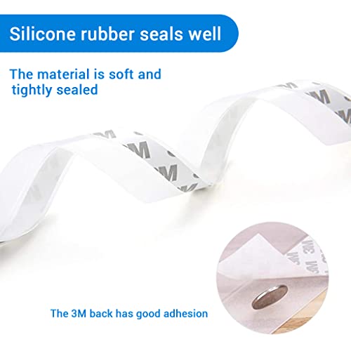 HASTHIP® 1 Roll 10M Window Seal Strip, Window Weather Stripping, 35MM Door Weatherstrip, Door Seal Strips, Weather Stripping for Doors and Windows (Transparent), Silicone - Image 3