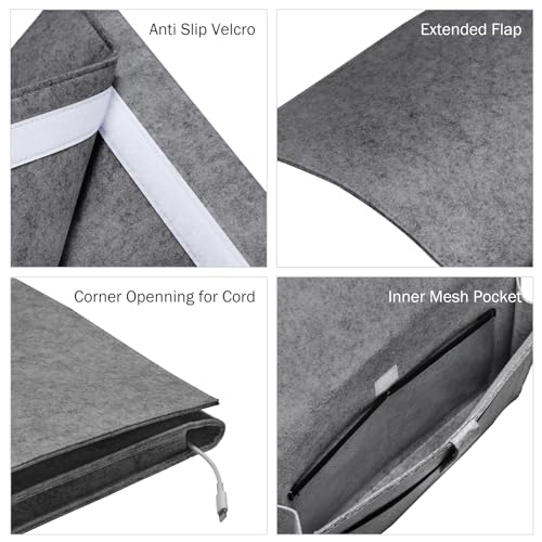 YOUDENOVA Bedside Caddy, Bedside Organizer for Dorm Room, Bunk Bed, Grey - Image 4