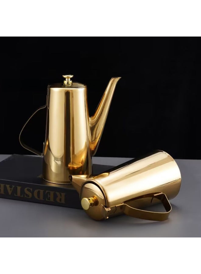 Thickened Stainless Steel Cold Water Cold Water Kettle Large Capacity Tea Kettle For Hotel Hot Pot Restaurant Dining Room-Color:Gold-Capacity:Thickened 2.0L Short Mouth - Image 4