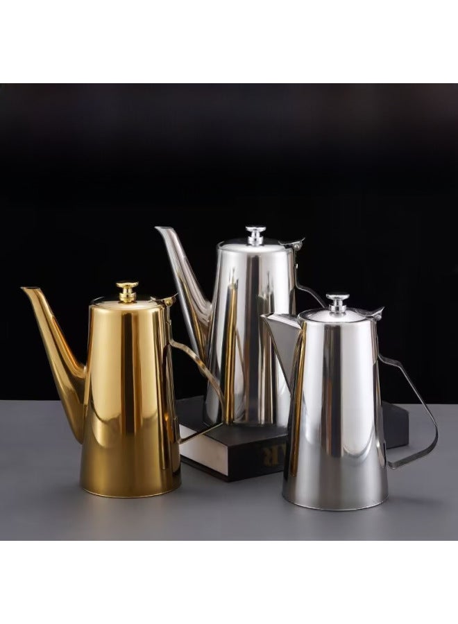 Thickened Stainless Steel Cold Water Cold Water Kettle Large Capacity Tea Kettle For Hotel Hot Pot Restaurant Dining Room-Color:Gold-Capacity:Thickened 2.0L Short Mouth - Image 3