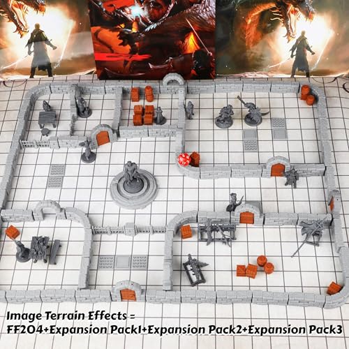 AUSPDICE Dungeon Walls 40pcs 28mm Miniature RPG Terrain Modular System DND Terrain Building Accessories for Tabletop RPG Role Playing Scenes Gift of Christmas Halloween for DM Expansion Pack 3 - Image 5