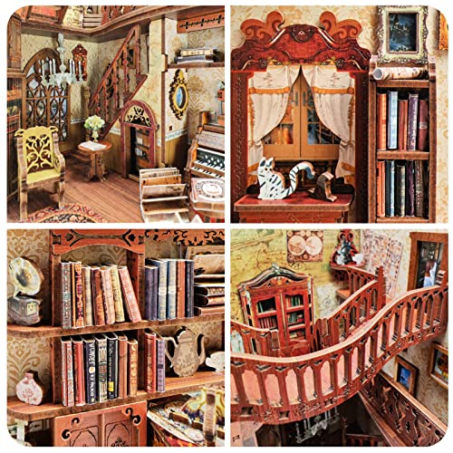 Spilay DIY Book Nook Kit,DIY Dollhouse Booknook Bookshelf Insert Decor Alley,Bookends Model Build kit,Handmade Crafts Gifts for Birthday Christmas - Image 4