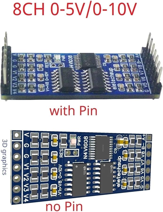 2PCS 8 Channel Analog Input Module 0 5V 10V 4 20mA ADC RS485 Modbus RTU DC 7 24V - Image 4