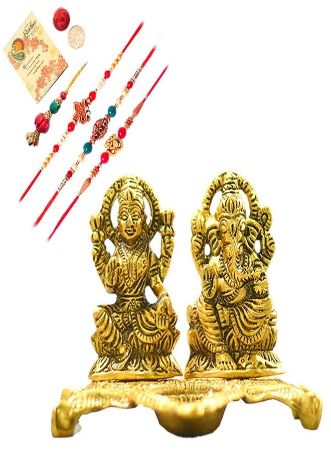 ARCHIES Rakhi for Brother on Rakshabandhan | Laxmi Ganeh JEE Combo Set with 3 Special Rakhi for Bhaiya/Bro/Bhai with Card (Pack of 7) AR-139 - Image 1
