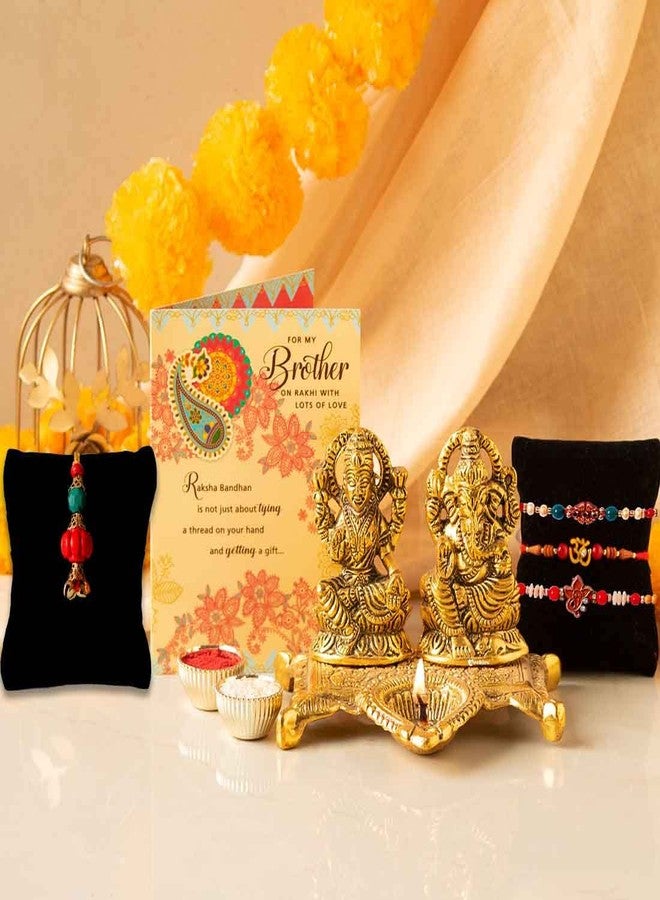 ARCHIES Rakhi for Brother on Rakshabandhan | Laxmi Ganeh JEE Combo Set with 3 Special Rakhi for Bhaiya/Bro/Bhai with Card (Pack of 7) AR-139 - Image 2