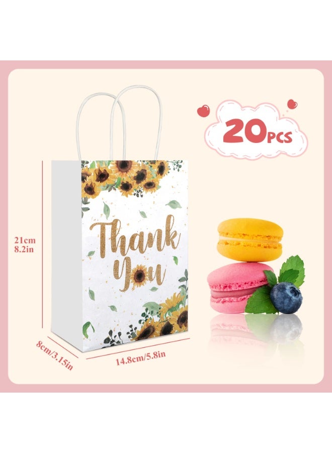 فلاي رود 5 قطع من أكياس الهدايا، أكياس هدايا شكر بمقابض، 21 × 14.8 × 8 سم، حقيبة هدايا من ورق كرافت بتصميم زهور، حقائب هدايا للحفلات لحفلات الزفاف وأعياد الميلاد وحفلات استقبال عيد الشكر - Image 2