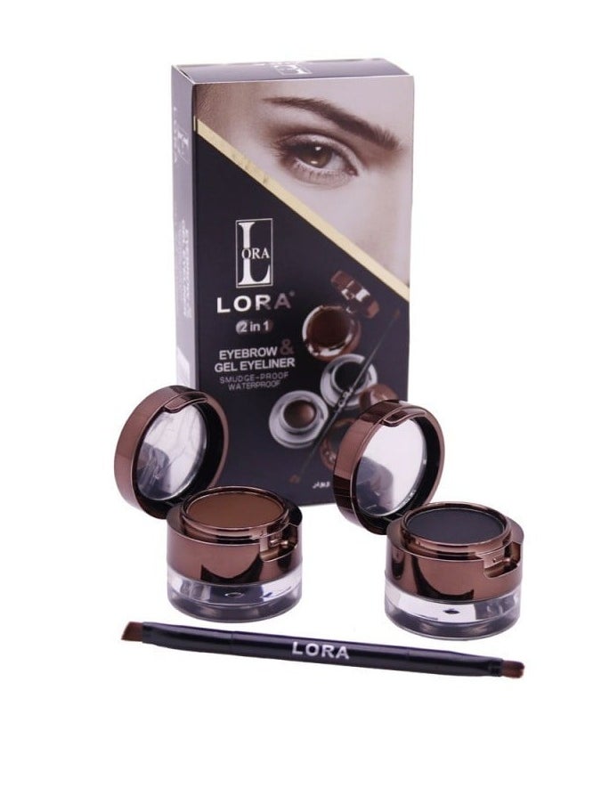 LORA Lora 2 In Eyebrow Gel Eyeiliner Smudge Proof Watrproof  - Image 1