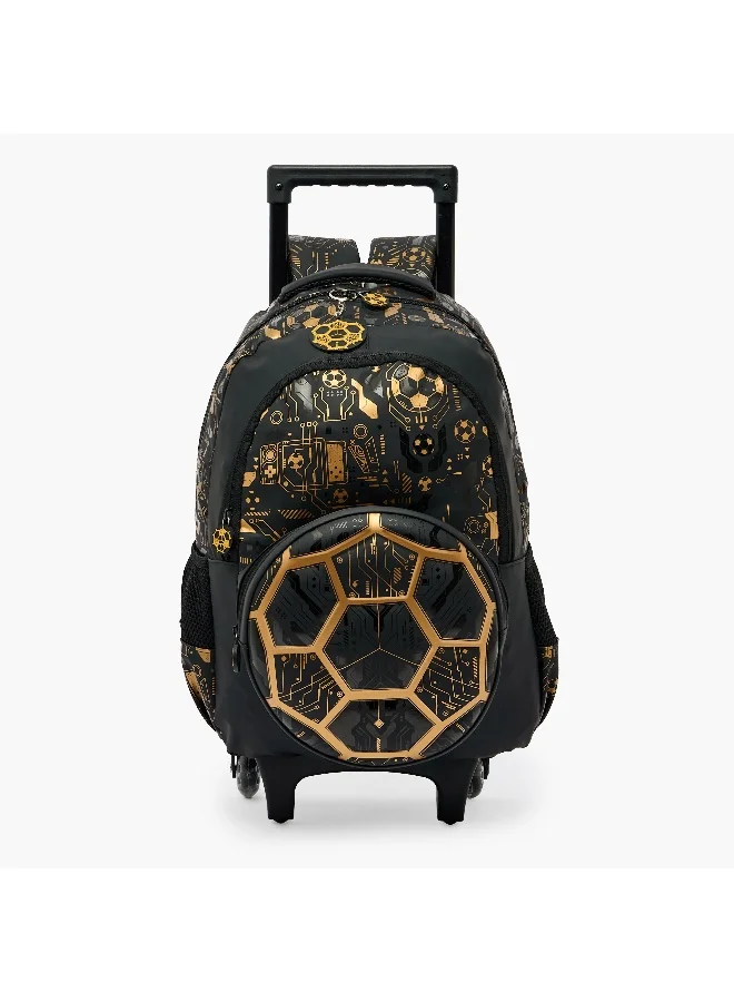 Lifestyle Trolley Bag-17 Inch-Football-3 Cmprt (Leather) Black \ 42X30X13