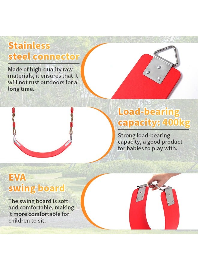 Hanging Children's Swing Heavy-Duty Rope Game Swing Seat Set With Rope Tools And Mats Interactive Game Camping Tent Accessories For Indoor, Outdoor, Playground, Home, Tree  - Image 3
