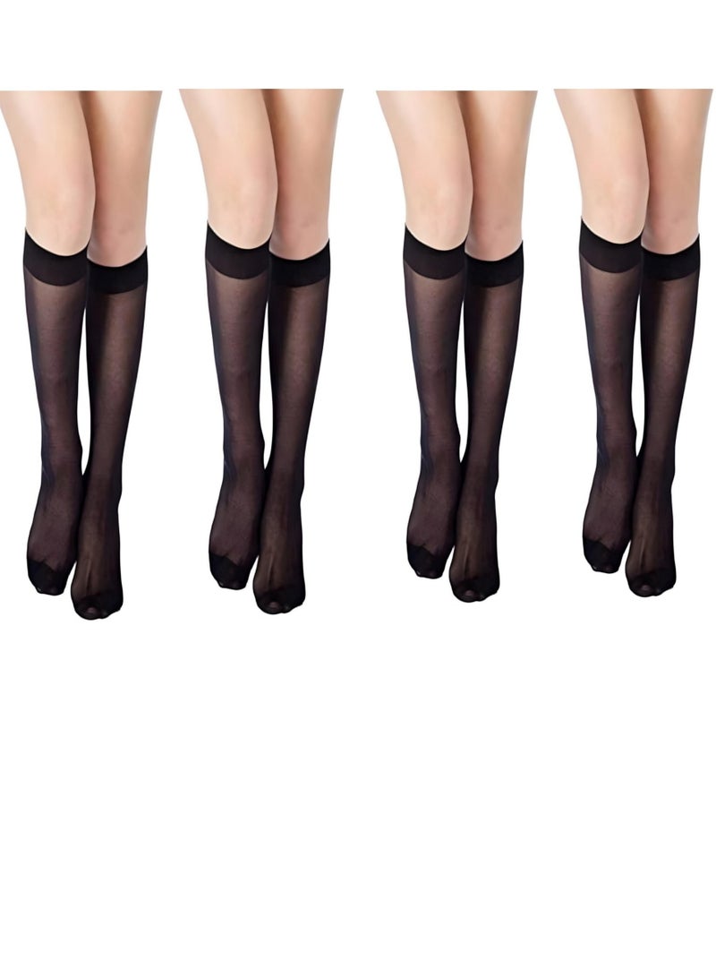 مجموعة من 4 ازواج جوارب شفافة فوال محجبات طويلة - Image 1