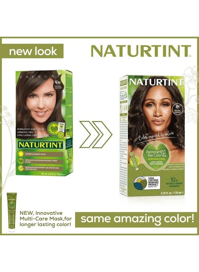 NATURTINT Permanent Hair Color, 4N Natural Chestnut, Plant Enriched, Ammonia Free, Long Lasting Gray Coverage and Radiante Color, Nourishment and Protection  - Image 3