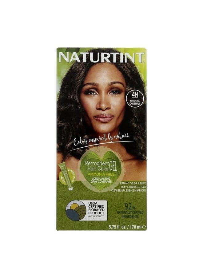 NATURTINT Permanent Hair Color, 4N Natural Chestnut, Plant Enriched, Ammonia Free, Long Lasting Gray Coverage and Radiante Color, Nourishment and Protection  - Image 1