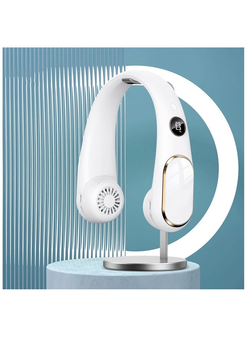 عام مروحة الرقبة المحمولة، الشخصية بدون شفرات، قابلة للارتداء مع تبريد 360 درجة، مروحة رقبة محمولة بمنفذ USB قابلة لإعادة الشحن، للاستخدام في الرياضات الخارجية والاحتياجات اليومية داخل المنزل. - Image 4