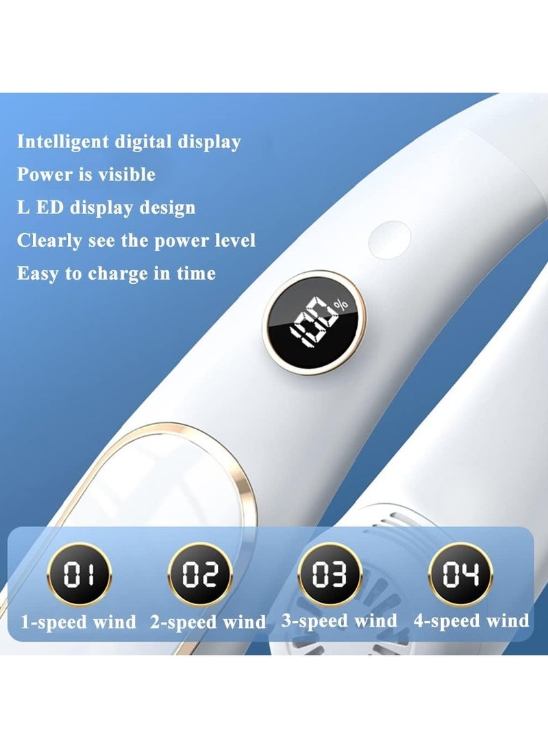 عام مروحة الرقبة المحمولة، الشخصية بدون شفرات، قابلة للارتداء مع تبريد 360 درجة، مروحة رقبة محمولة بمنفذ USB قابلة لإعادة الشحن، للاستخدام في الرياضات الخارجية والاحتياجات اليومية داخل المنزل. - Image 5