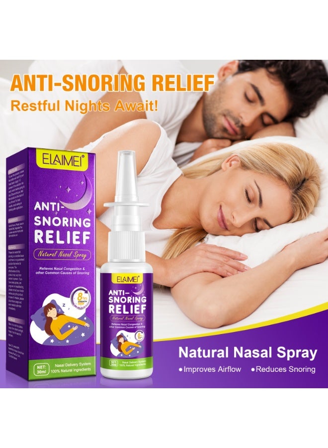 Elaimei Anti Snoring Relief, Anti Snoring Spray, Fast Snore Stopper Drops for Better Sleep, Effective Snoring Solution, Helps Open The Throat & Air Passage While Sleeping 30ml - Image 2