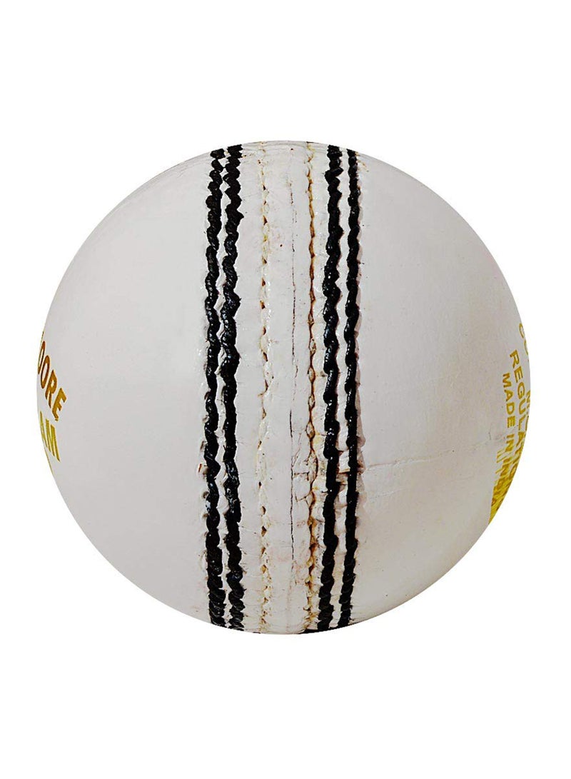 GM County Star Leather Cricket Ball (White) | Jumior | Leather |Water Proof - Image 3