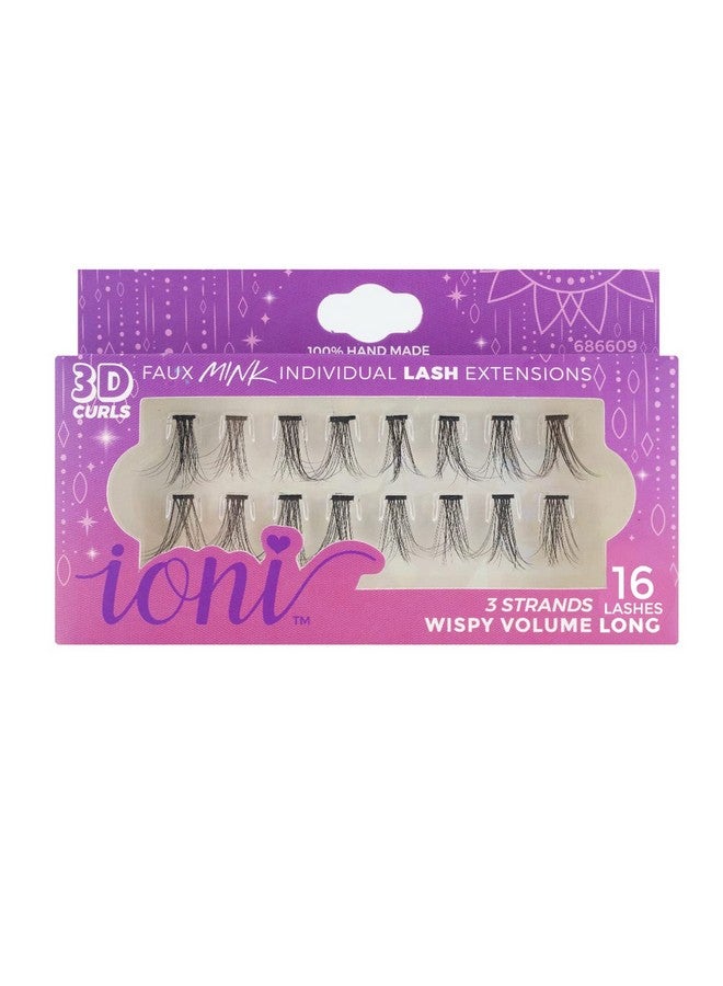 IONI 3D Faux Mink Individual Lash Extensions 3 Strands 16 Lashes - Image 3