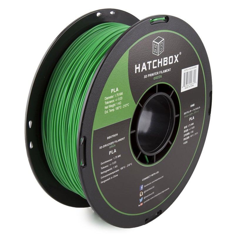 HATCHBOX 175mm Green PLA 3D Printer Filament 1 KG Spool Dimensional Accuracy 003 mm 3D Printing Filament