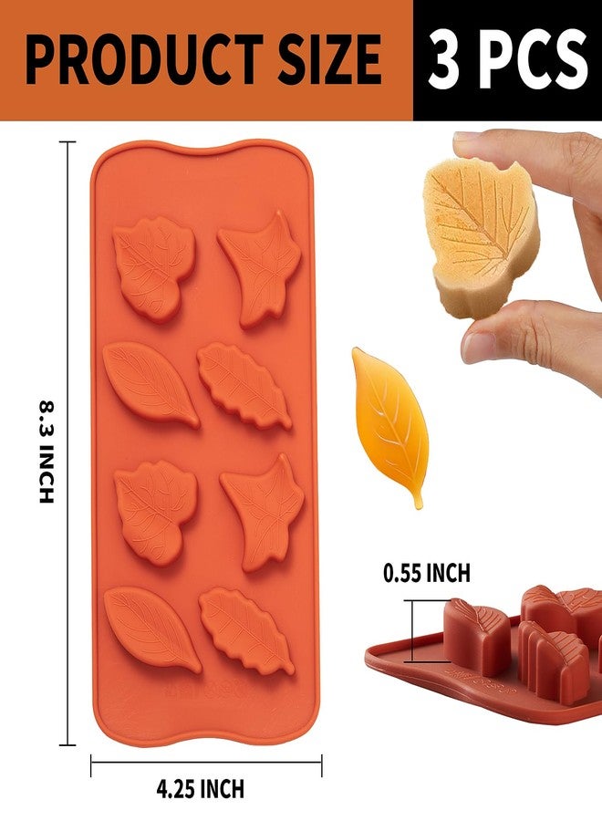 Dootafy Leaf Silicone Mold 3 Pack Maple Leaf Molds for Chocolate Candy, Ice Cube, Jello, Wax, Autumn Theme Cake Cupcake Decor, Perfect for Thanksgiving, Fall Harvest Party - Image 3