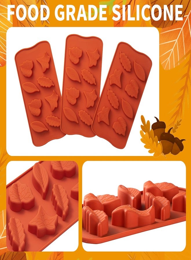 Dootafy Leaf Silicone Mold 3 Pack Maple Leaf Molds for Chocolate Candy, Ice Cube, Jello, Wax, Autumn Theme Cake Cupcake Decor, Perfect for Thanksgiving, Fall Harvest Party - Image 2