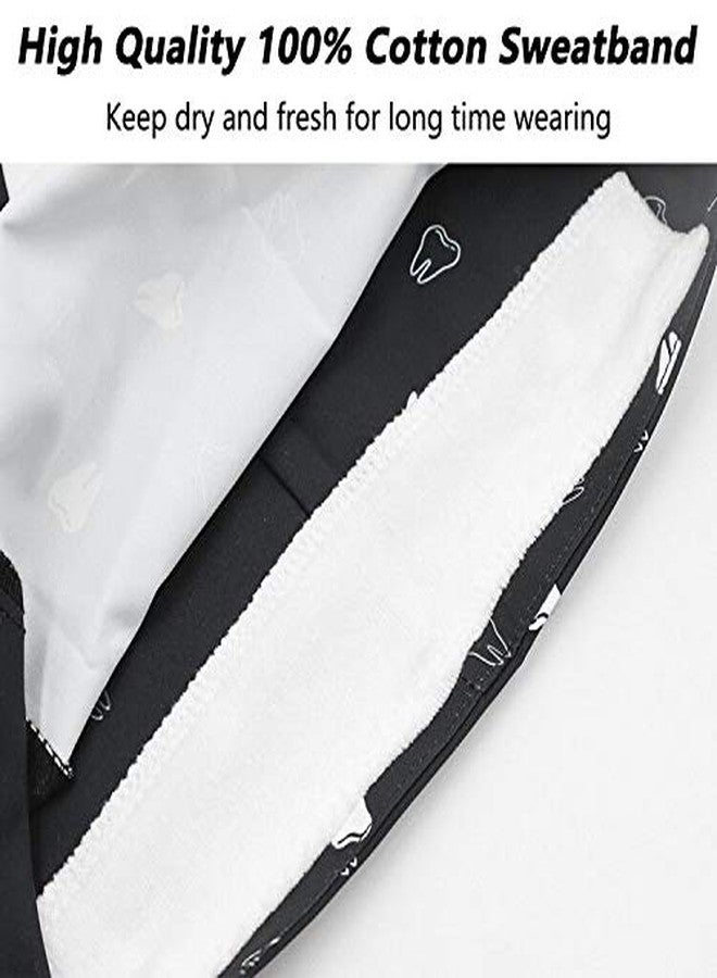 CHUANGLI 3Pcs Gourd-Shaped Working Caps with Upgrade Sweatband Adjustable Hats Head Cover- Women/Men (B23# Tooth Green Black Navy) - Image 5