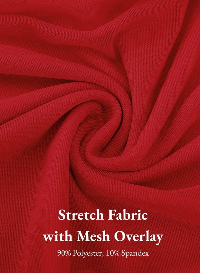 EXARUS Girls Teen Easter Dress Spaghetti Strap/Long Sleeve Party Dance Graduation Tween Tight Cute Bodycon Short Dresses, Long Sleeve Red, 12 Years - Image 4