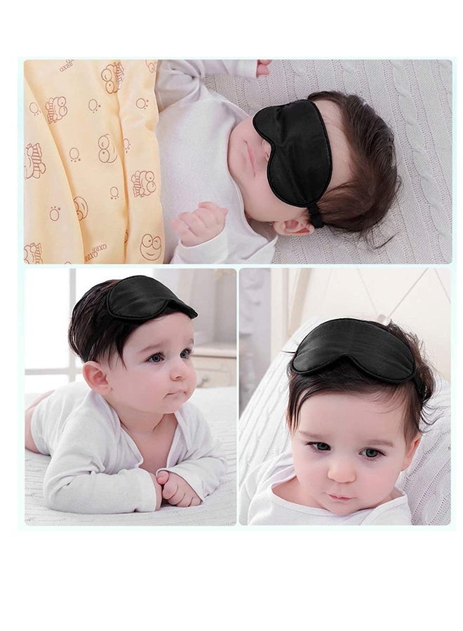 Pack Of 2 Natural Silk Sleeping Blind Fold With Adjustable Strap, Black - Image 4