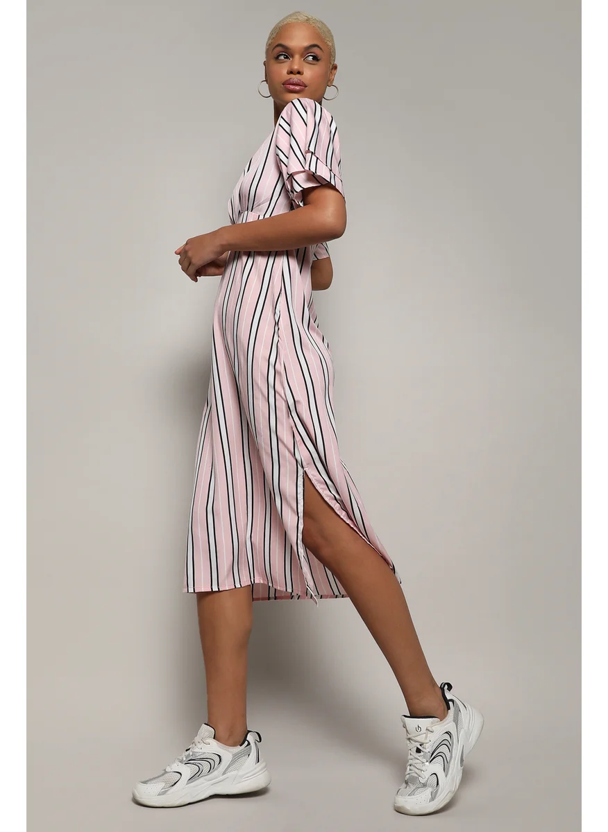 كامبوس سوترا Women's Baby Pink Club Striped Dress
