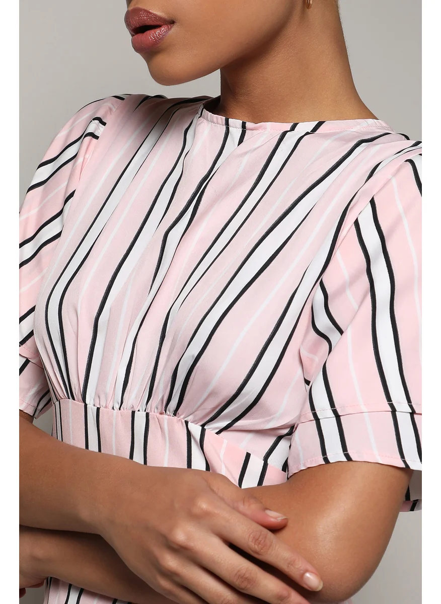 كامبوس سوترا Women's Baby Pink Club Striped Dress