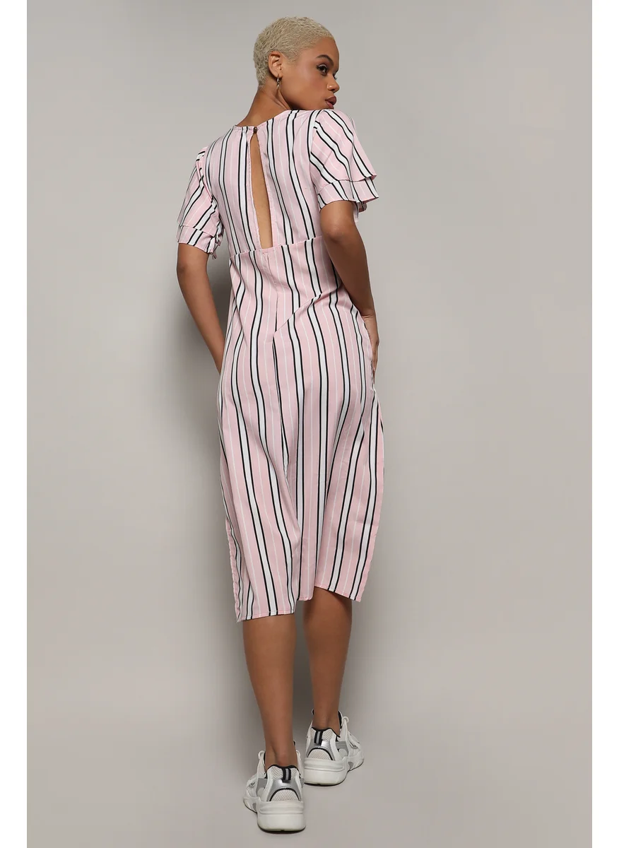 كامبوس سوترا Women's Baby Pink Club Striped Dress