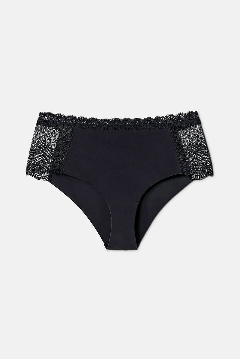 Tchibo Women High Waist Ultra Flat Leg Cuts Panty, Black  - Image 2