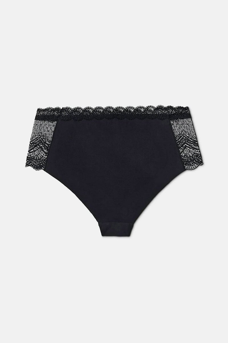 Tchibo Women High Waist Ultra Flat Leg Cuts Panty, Black  - Image 3