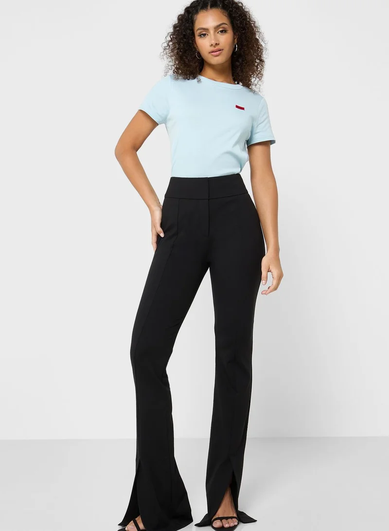 HUGO Slit Hem Flared Bottom Pants