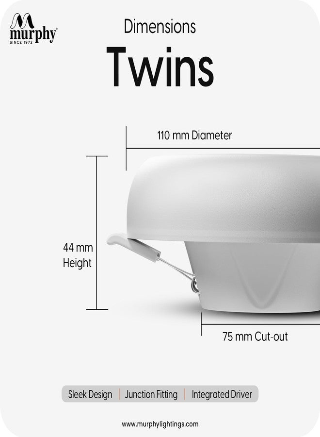 مورفي مصباح سقف دائري LED ثنائي اللون من مورفي، 2 في 1، 8 واط + 8 واط | أبيض بارد + أبيض دافئ | إضاءة داخلية عالية السطوع وموفرة للطاقة | ضمان لمدة عامين | عبوة من 20 قطعة - Image 3
