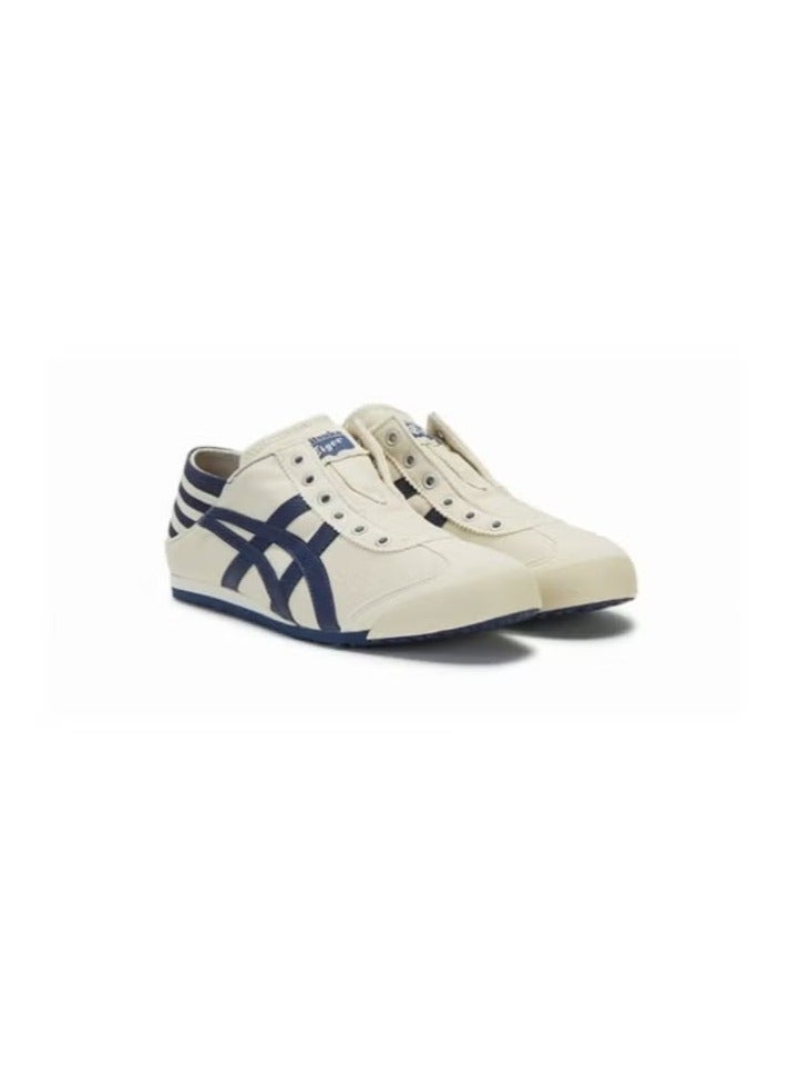Onitsuka Tiger MEXICO 66 Slip-On Canvas Casual Colorblock Beige/Dark Blue - Image 5