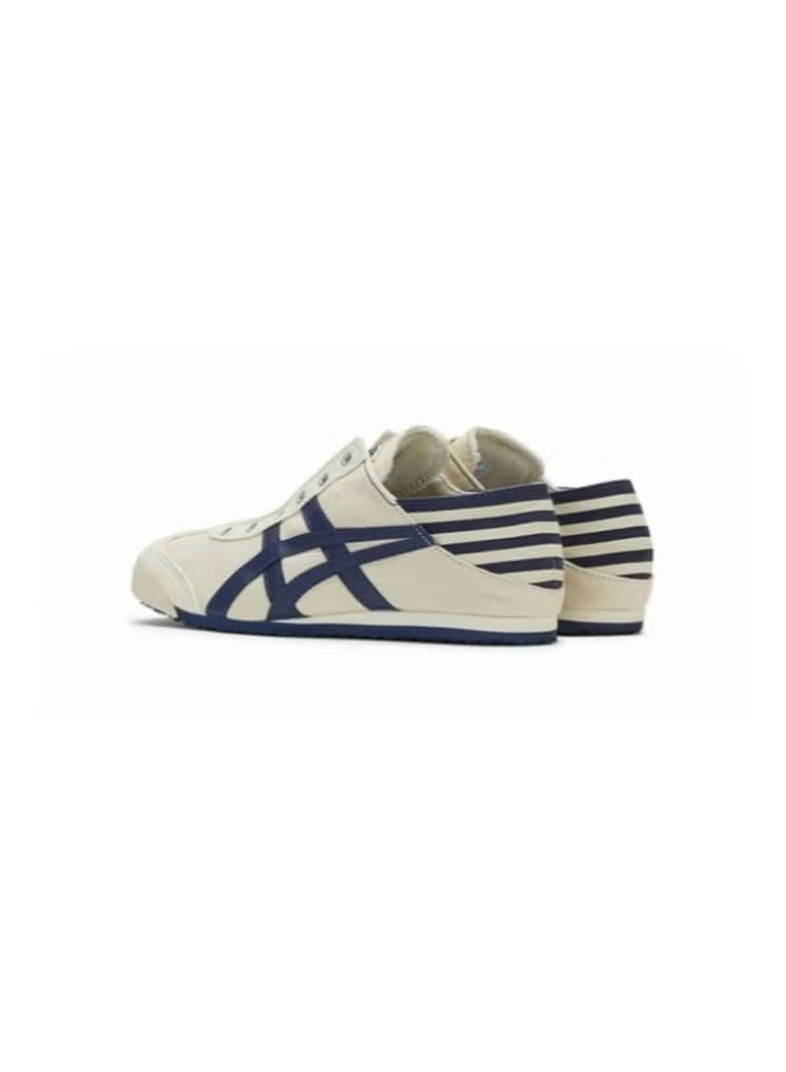 Onitsuka Tiger MEXICO 66 Slip-On Canvas Casual Colorblock Beige/Dark Blue - Image 2