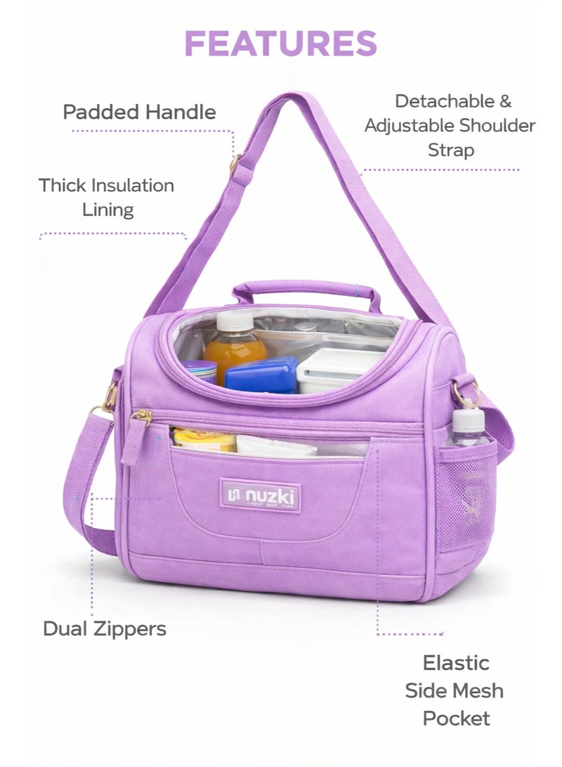 NUZKI Insulated Lunch Bag with Shoulder Strap – Leakproof Thermal Food Storage Cooler Bag for School, Office & Travel – Lightweight & Durable - Image 4