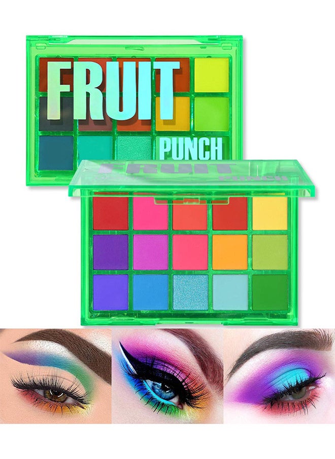 Yabaolian 15 Colorful Matte Makeup Eyeshadow Palette, 15 Shades Vibrant MACARON Pastel Eye Shadow Pallet, High Pigmented Blendable Rainbow Make Up Plattet Kit - Fruit Punch  - Image 1