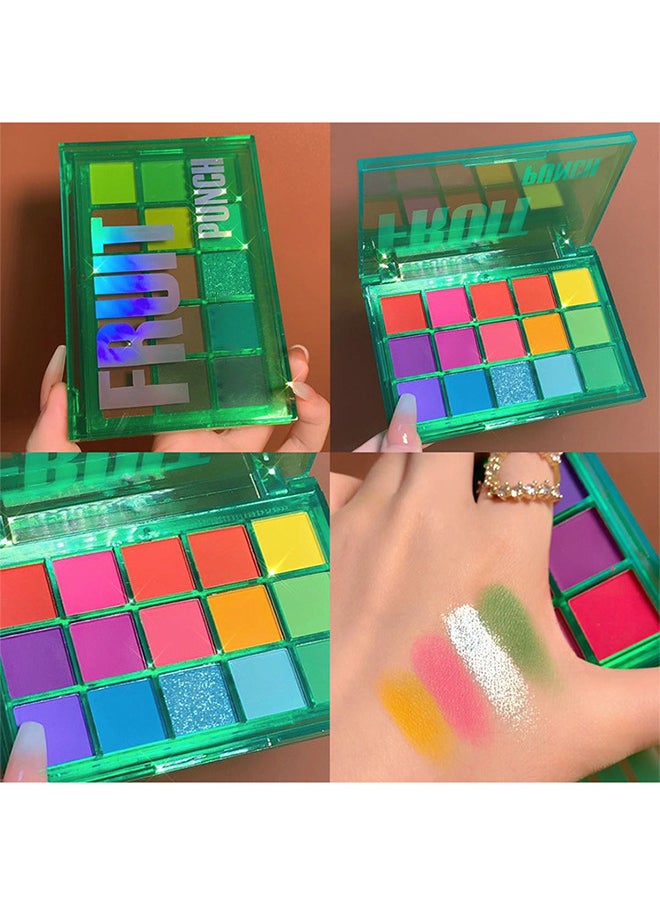 Yabaolian 15 Colorful Matte Makeup Eyeshadow Palette, 15 Shades Vibrant MACARON Pastel Eye Shadow Pallet, High Pigmented Blendable Rainbow Make Up Plattet Kit - Fruit Punch  - Image 3