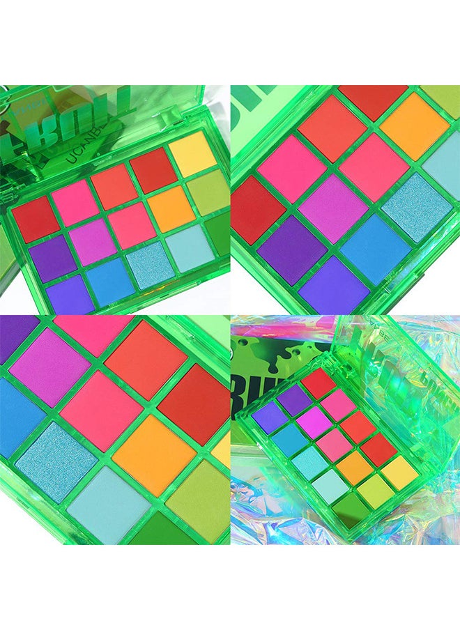 Yabaolian 15 Colorful Matte Makeup Eyeshadow Palette, 15 Shades Vibrant MACARON Pastel Eye Shadow Pallet, High Pigmented Blendable Rainbow Make Up Plattet Kit - Fruit Punch  - Image 2