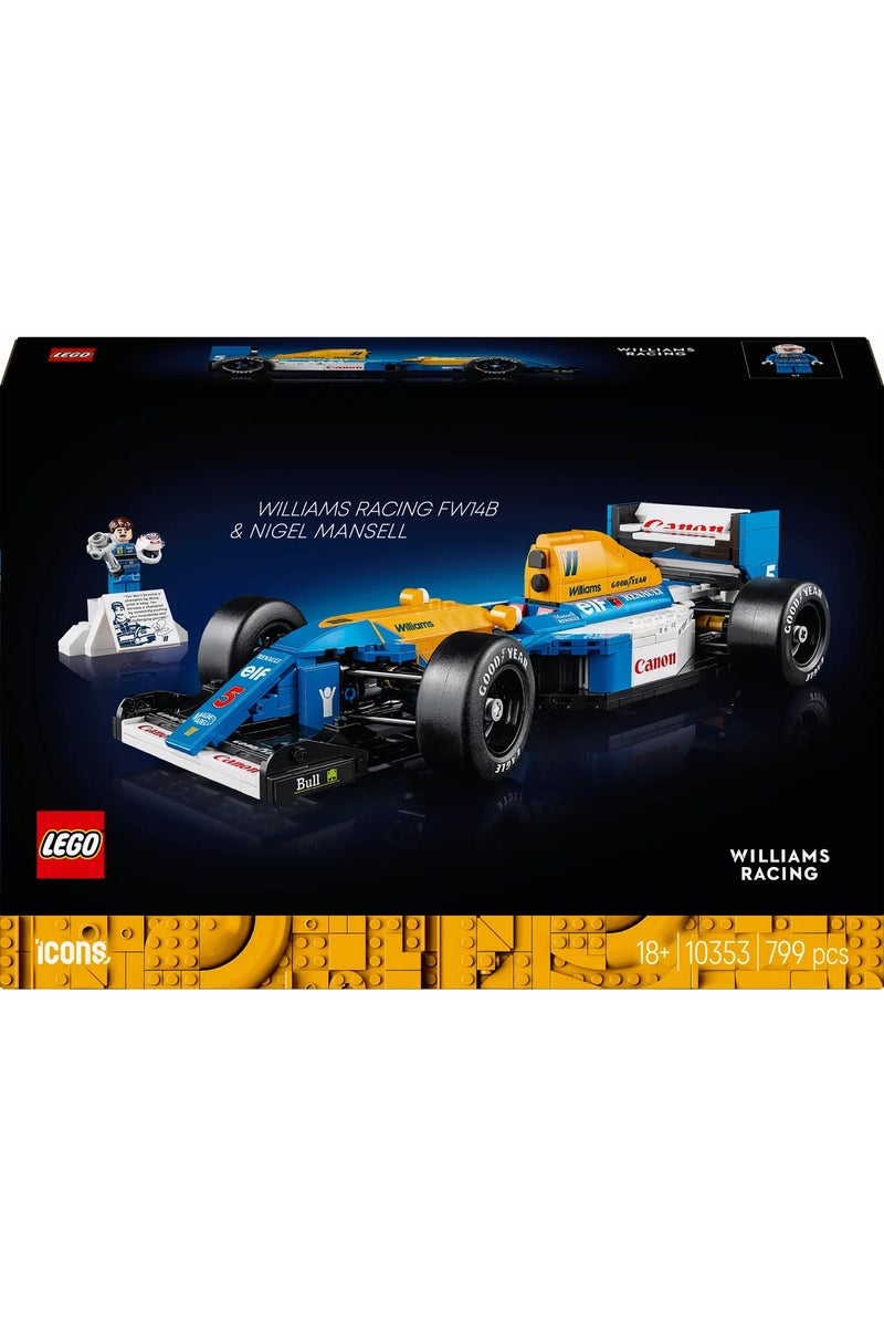 LEGO Icons Williams Racing FW14B & Nigel Mansell 10353 - 18+ F1 Car Model Set (799 Pieces) - Image 3