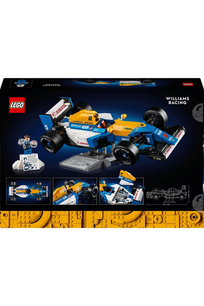 LEGO Icons Williams Racing FW14B & Nigel Mansell 10353 - 18+ F1 Car Model Set (799 Pieces) - Image 4