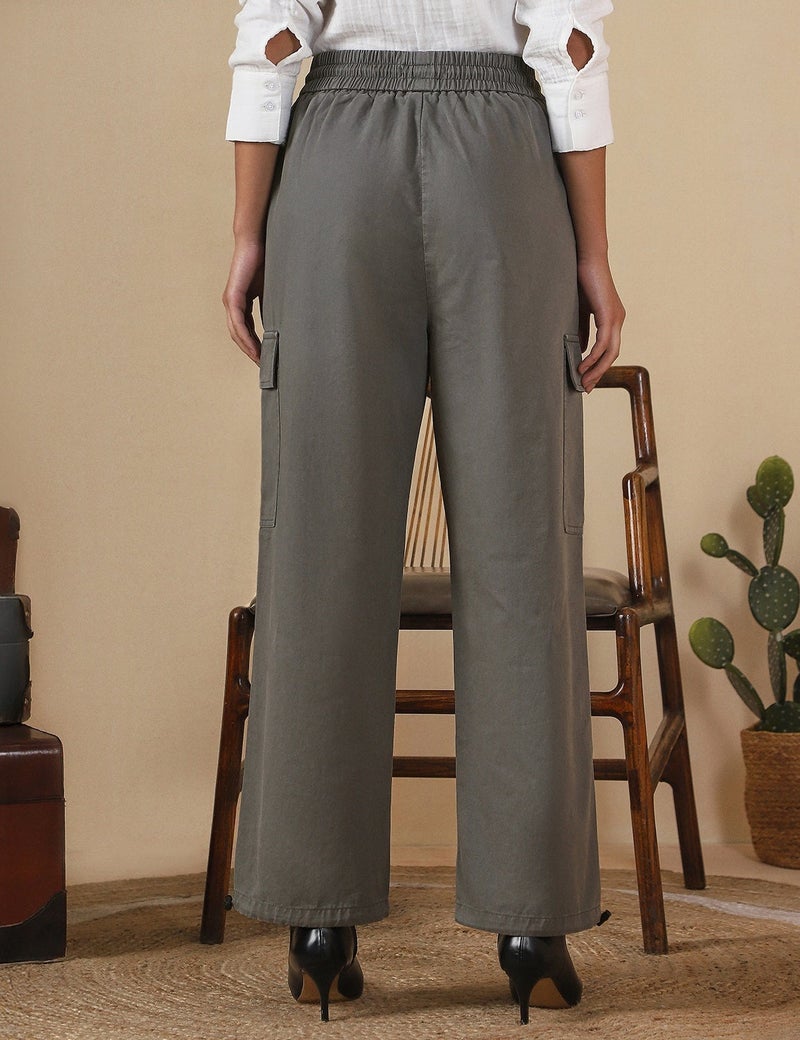 fyltr Women's Cargo Utility Trouser - 100% Cotton | Adjustable Hem | Drawstring Closure | Utility Pockets | Trousers for Women - Image 5