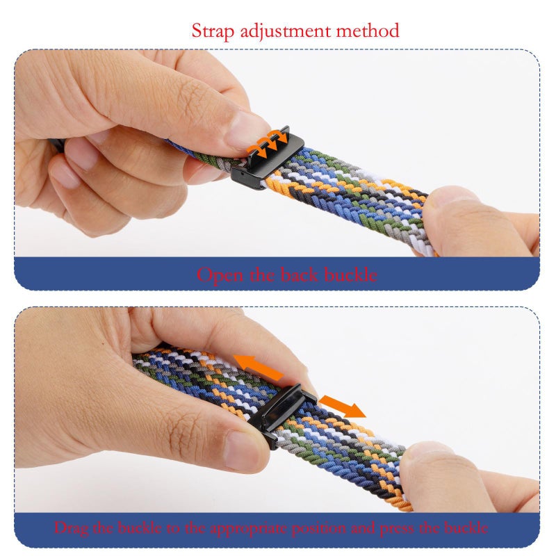 erorex For Apple Watch 46Mm / 49Mm / 45Mm / 44Mm Magnetic Buckle Loop Woven Watch Band(Starlight) - Image 3