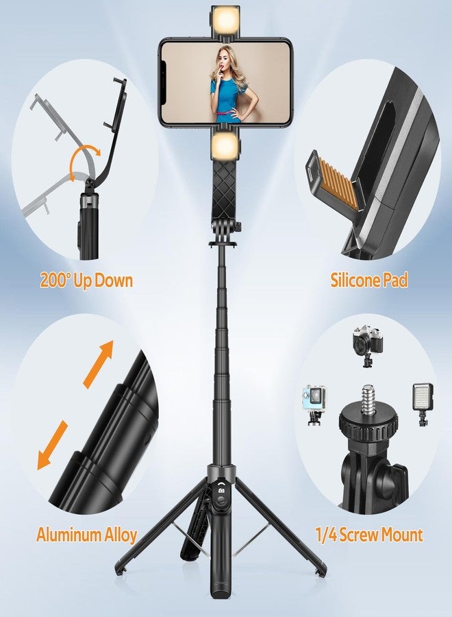 UTEBIT Selfie Stick Tripod for iPhone, 40" Lightweight Phone Tripod Stand with Light & Bluetooth Remote, 3 Light Modes Extendable Selfie Stick Compatible with All iPhone/Android, All-in-1, Black - Image 5