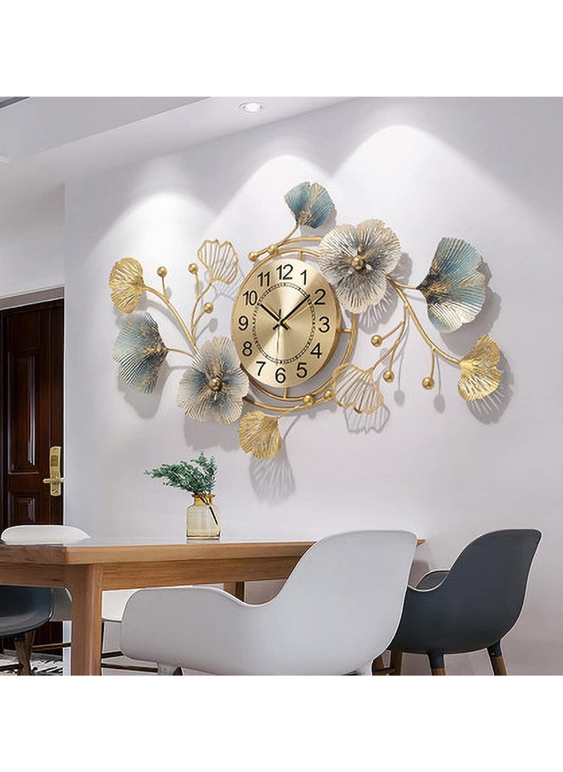 Arabest Large Wall Clock 37 Inch Creative Metal Ginkgo Leaf Design Silent Non Ticking Decoration Clocks for Living Room Bedroom Home  - Image 5