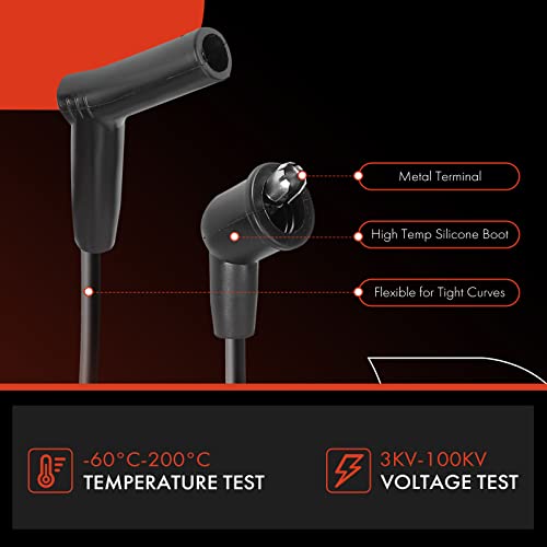 A-Premium Ignition Spark Plug Wires Set of 7 Compatible with Toyota Land Cruiser 1981-1987 L6 4.2L - Image 4