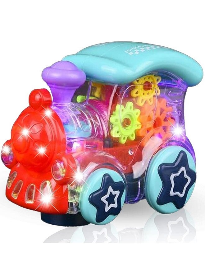 ArtCreativity ArtCreativity Light Up Transparent Toy Train for Kids, 1PC, Bump and Go Toy Car with Colorful Moving Gears, Music, and LED Effects, Fun Educational Toy for Kids, Great Birthday Gift Idea  - Image 1
